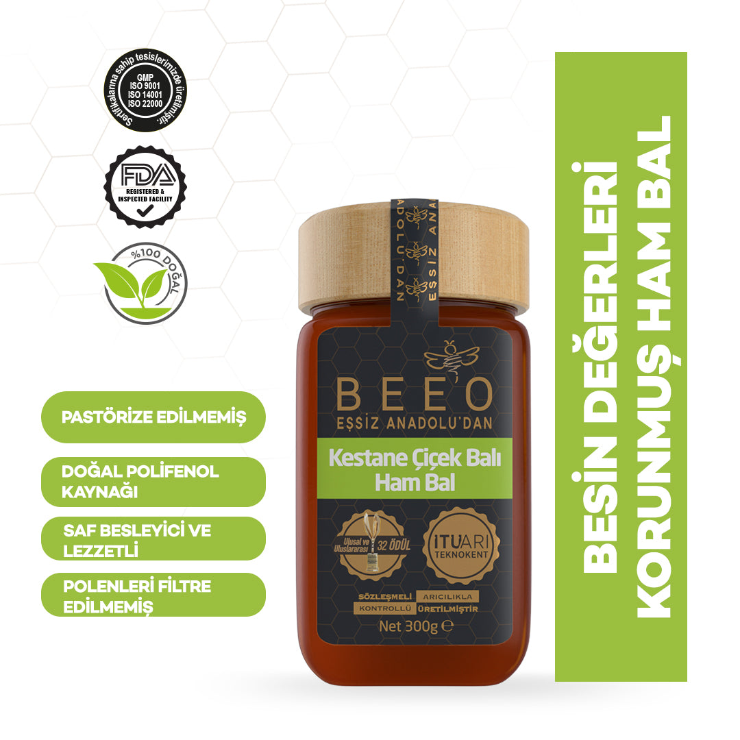 Beeo Chestnut Flower Honey Raw Honey 300 g