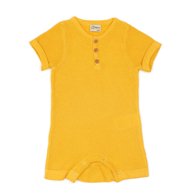Short Sleeve Summer Spring Baby Jumpsuit Yellow