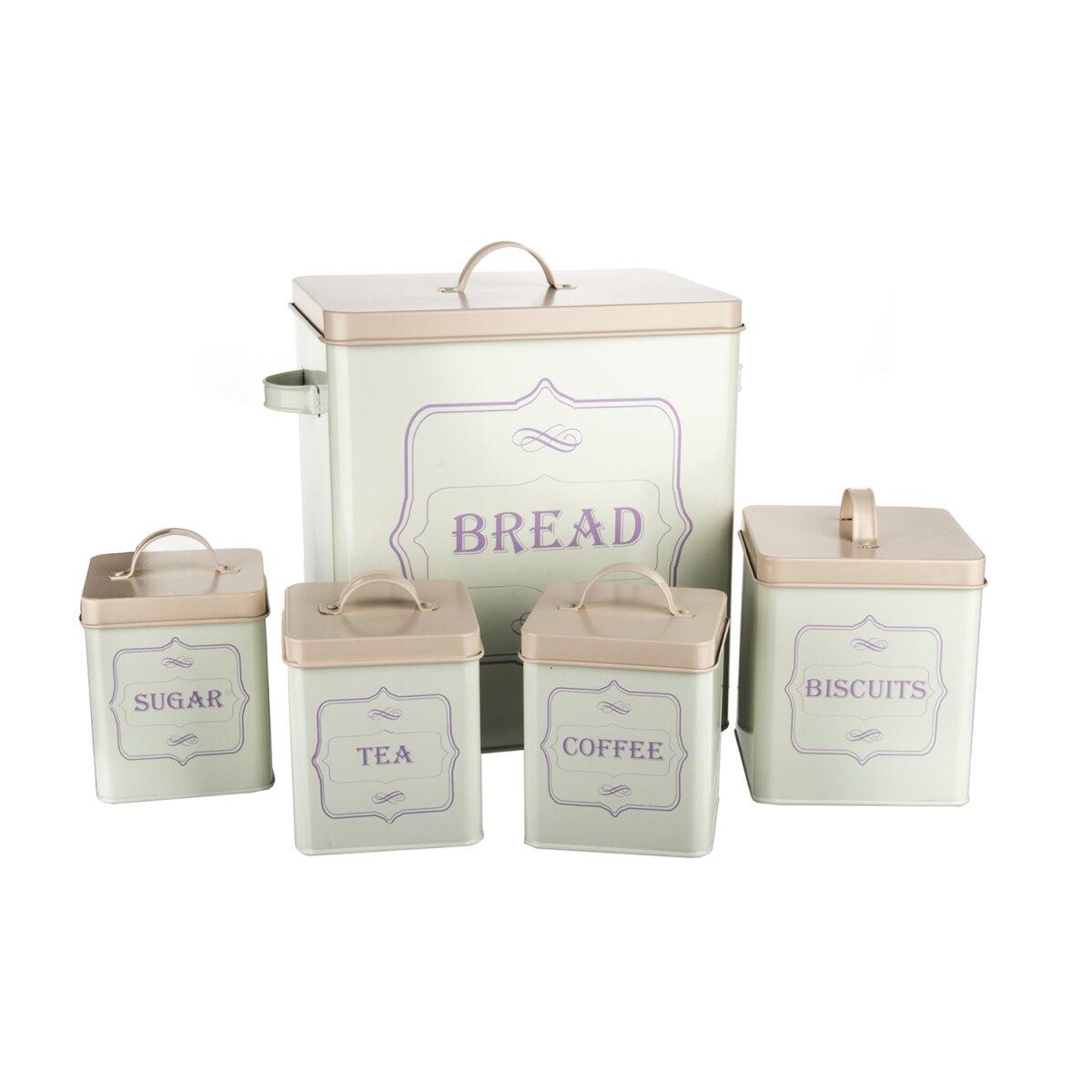 Klt Pink White Bread Storage Box Set 5 Pieces