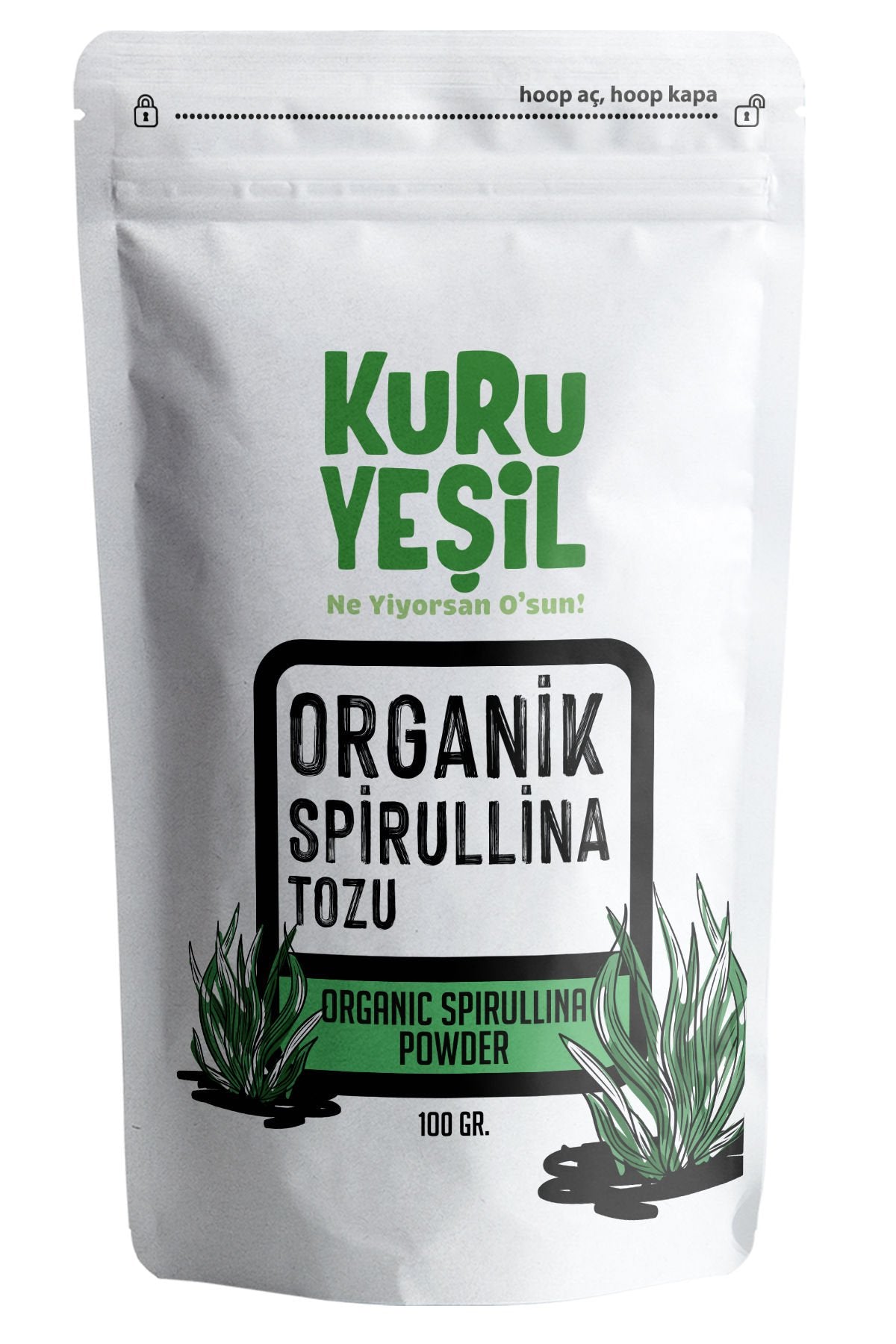 Kuru Yeşil Dry Green Organic Spirulina Powder 100 g - EFENDINA PAZAR - Kuru Yeşil - 8681999041438