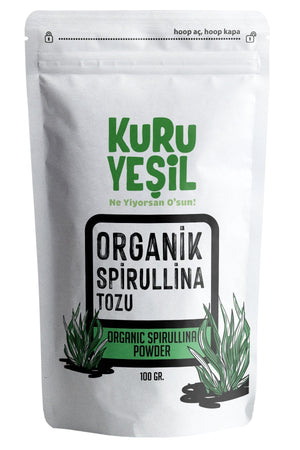 Kuru Yeşil Dry Green Organic Spirulina Powder 100 g - EFENDINA PAZAR - Kuru Yeşil - 8681999041438