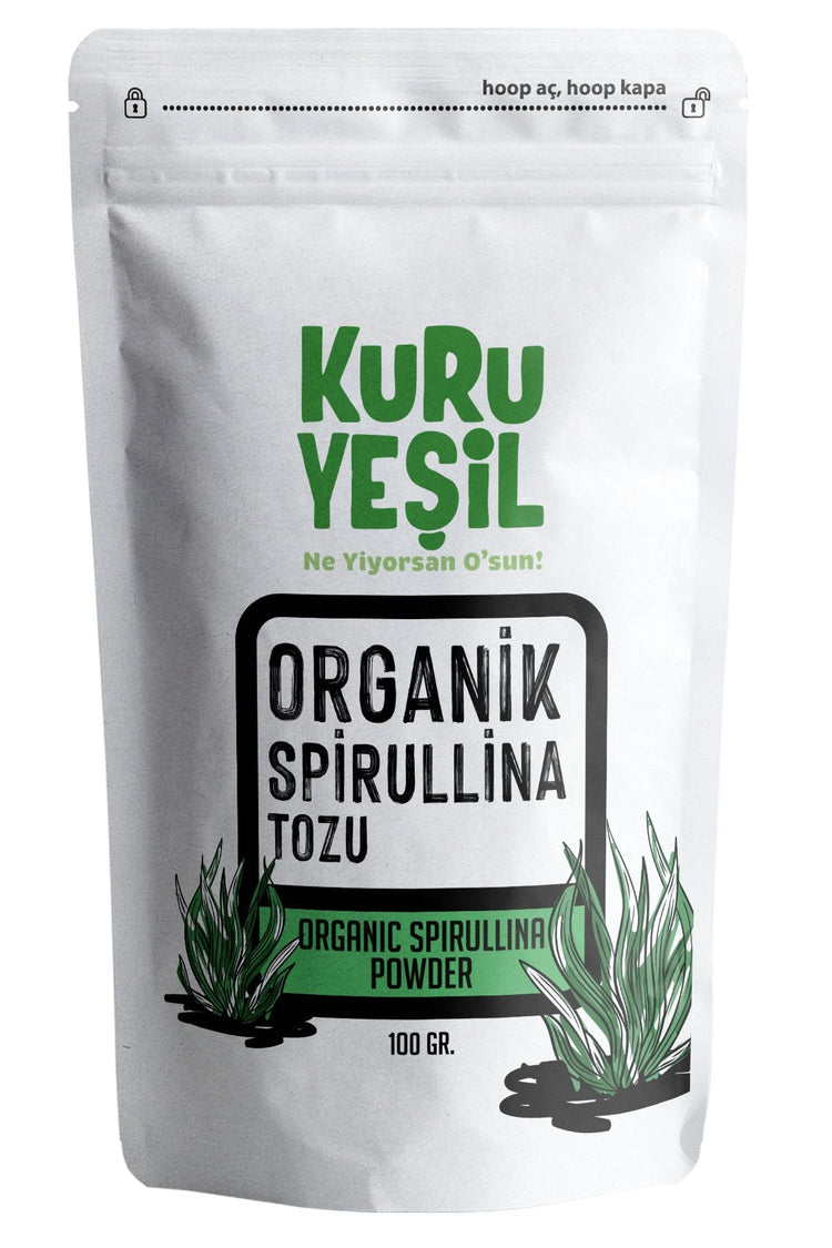 Kuru Yeşil Dry Green Organic Spirulina Powder 100 g - EFENDINA PAZAR - Kuru Yeşil - 8681999041438