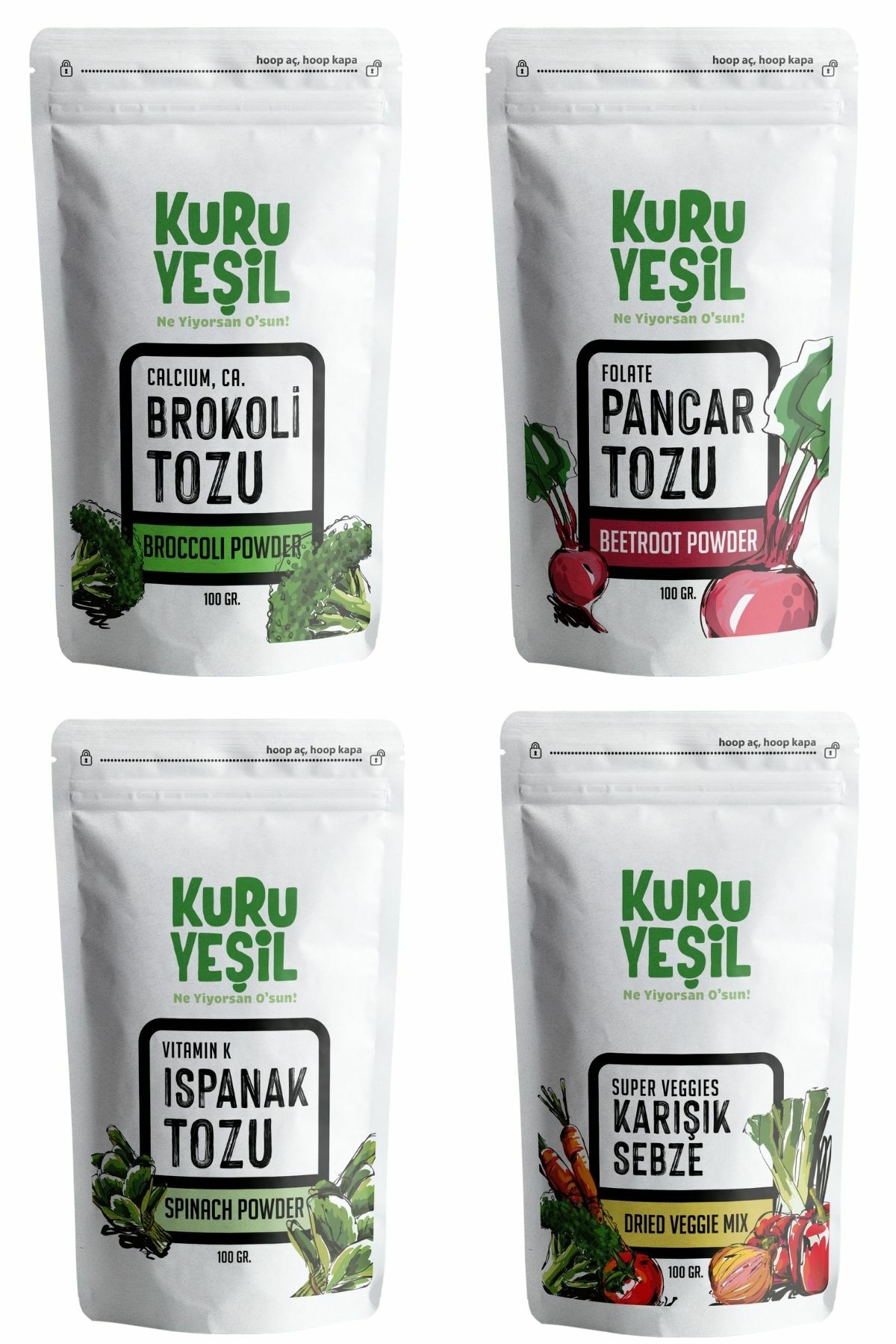 Kuru Yeşil Four Vegetable Pack 400 g - EFENDINA PAZAR - Kuru Yeşil - 8681999041715