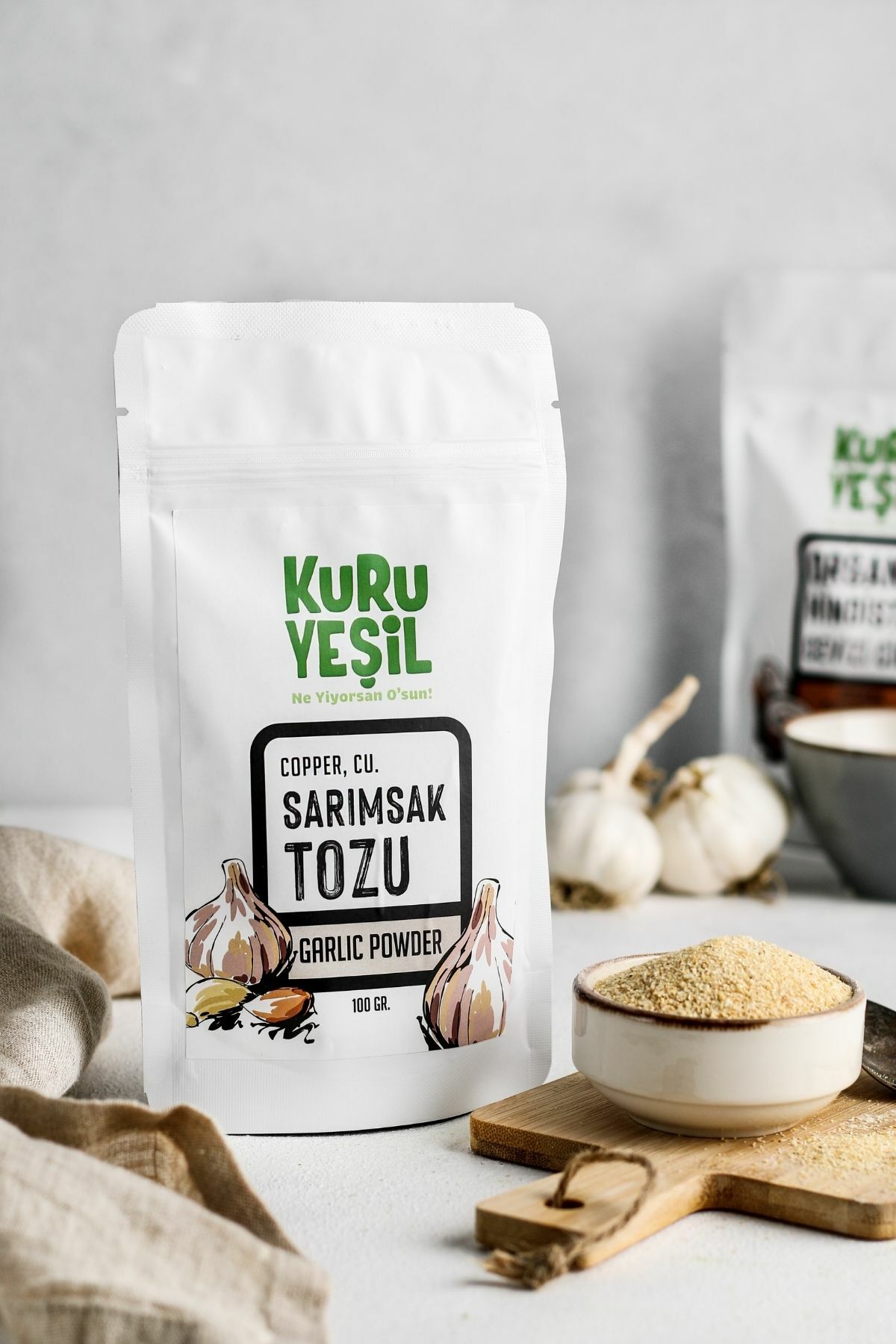 Kuru Yeşil Garlic Powder 100 g and Onion Powder 100 g - EFENDINA PAZAR - Kuru Yeşil - 8681999041551
