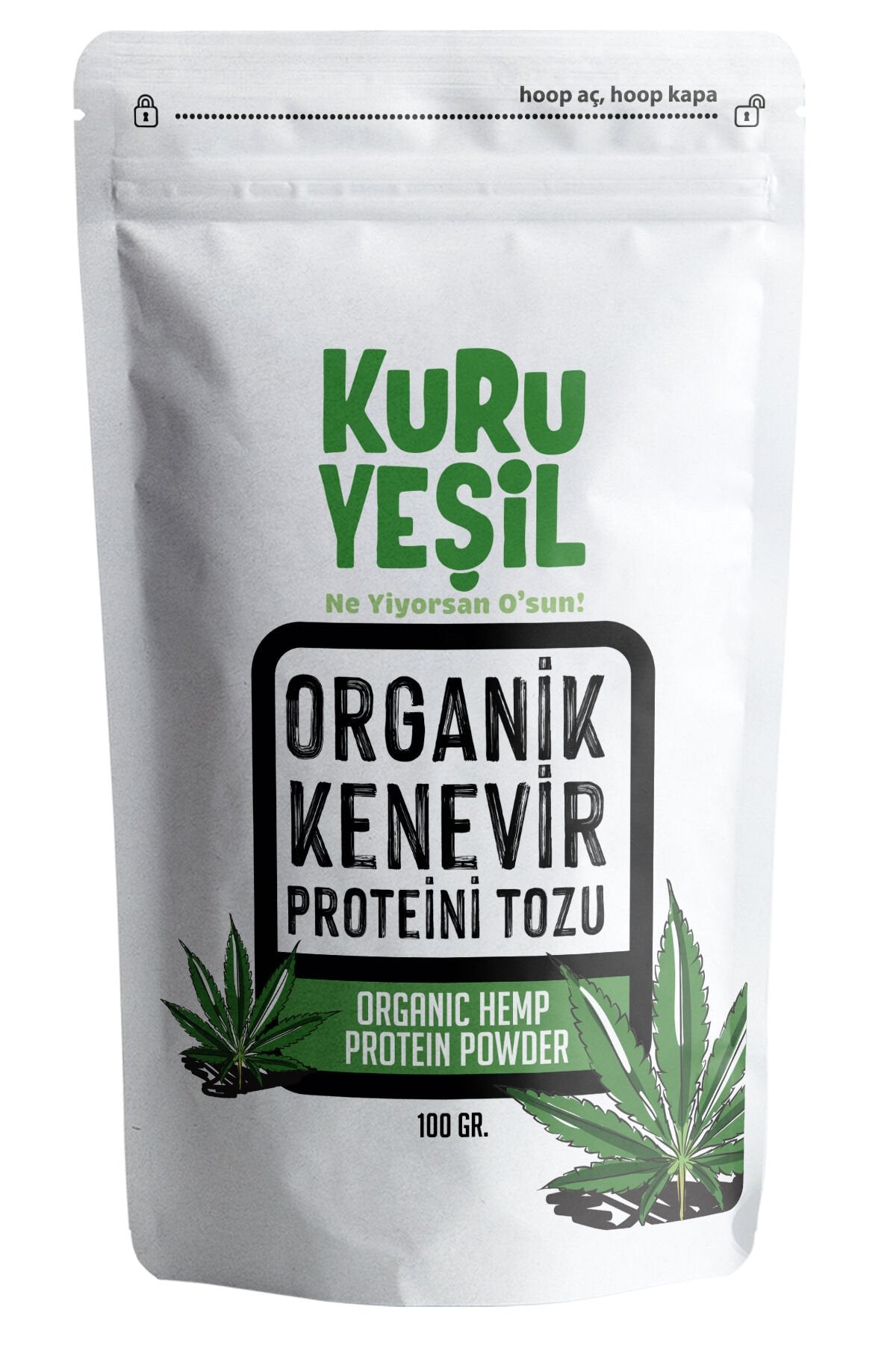 Kuru Yeşil Hemp Protein Powder 100 g Plant Protein - EFENDINA PAZAR - Kuru Yeşil - 8681999041916