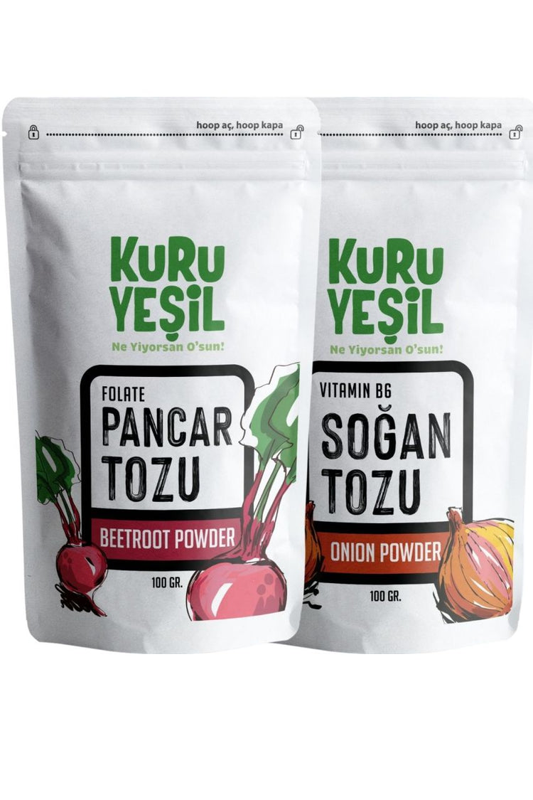 Kuru Yeşil Local Beetroot Powder 100 g and Local Onion Powder 100 g - EFENDINA PAZAR - Kuru Yeşil - 8681999041612
