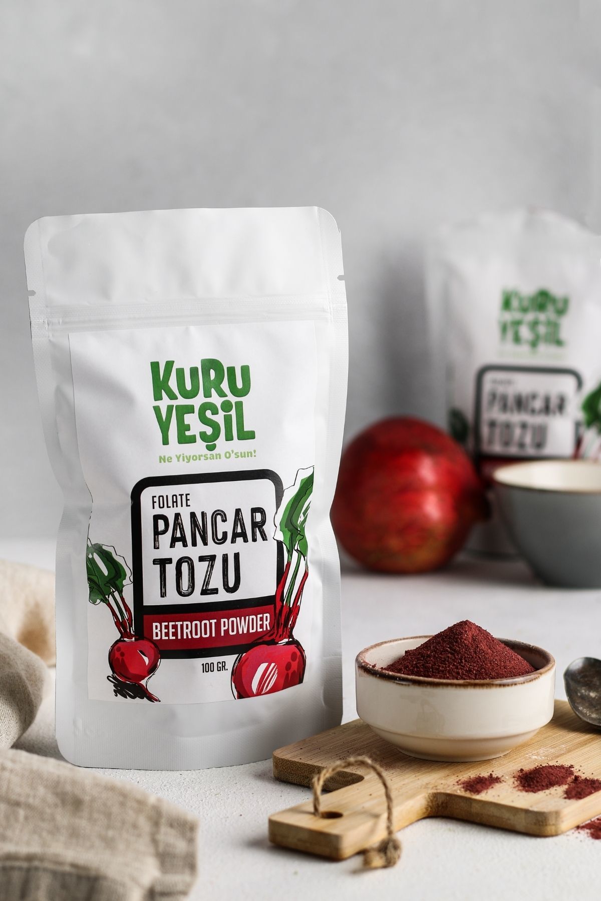 Kuru Yeşil Local Beetroot Powder 100 g and Local Onion Powder 100 g - EFENDINA PAZAR - Kuru Yeşil - 8681999041612