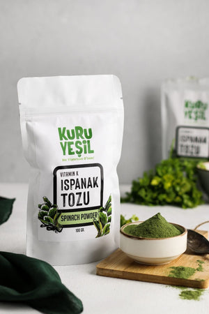 Kuru Yeşil Local Garlic Powder 100 g Local Spinach Powder 100 g - EFENDINA PAZAR - Kuru Yeşil - 8681999041582