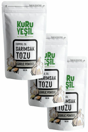 Kuru Yeşil Local Garlic Powder 100 gr 3 Pack - EFENDINA PAZAR - Kuru Yeşil - 8681999041735