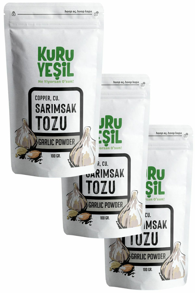 Kuru Yeşil Local Garlic Powder 100 gr 3 Pack - EFENDINA PAZAR - Kuru Yeşil - 8681999041735