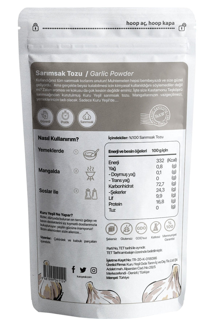 Kuru Yeşil Local Garlic Powder 100 gr 3 Pack - EFENDINA PAZAR - Kuru Yeşil - 8681999041735