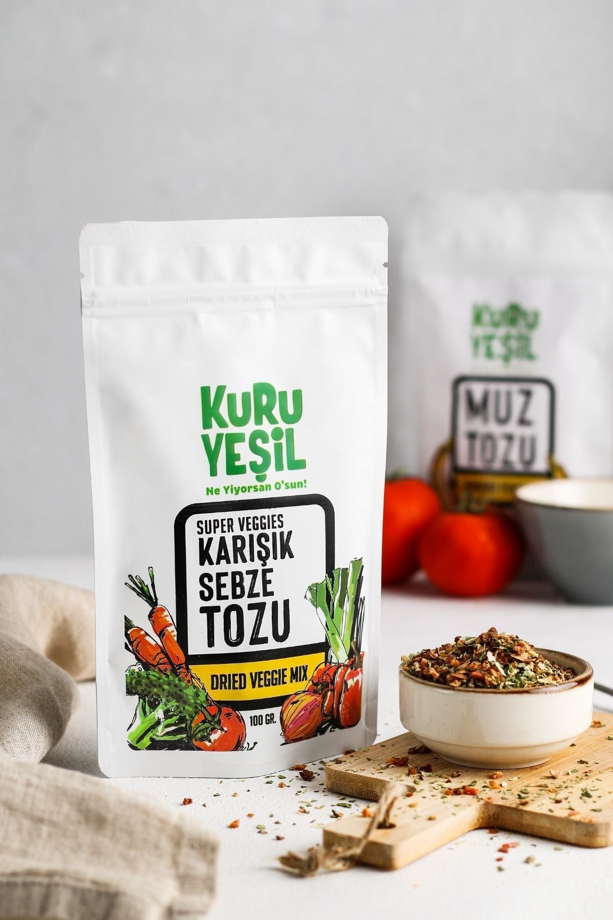 Kuru Yeşil Local Onion Powder and Local Vegetable Mix 100 g 2 Pack - EFENDINA PAZAR - Kuru Yeşil - 8681999041674