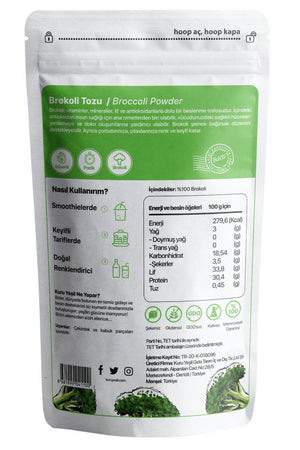 Kuru Yeşil Local Spinach Powder 100 g and Local Broccoli Powder 100 g - EFENDINA PAZAR - Kuru Yeşil - 8681999041636