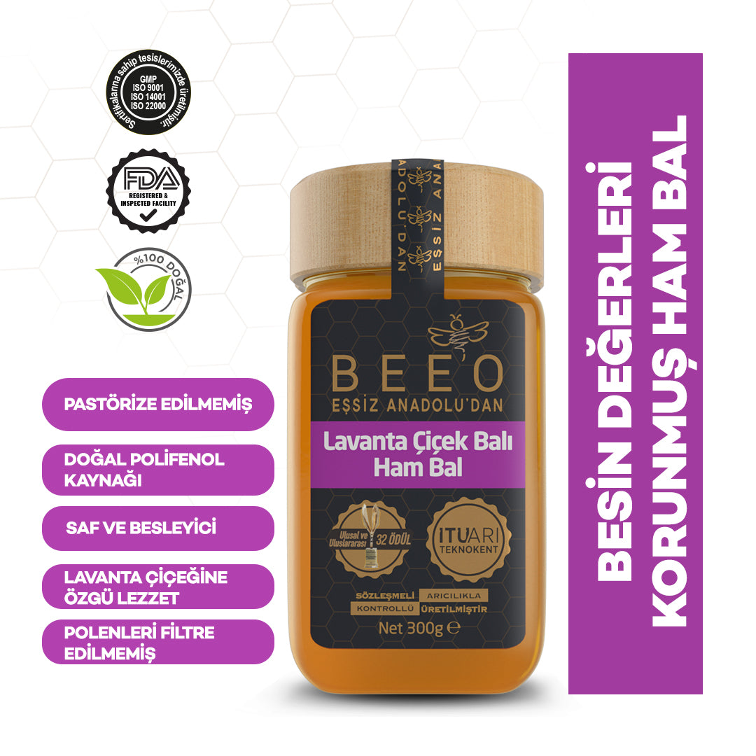 Beeo Lavender Flower Honey Raw Honey 300 g