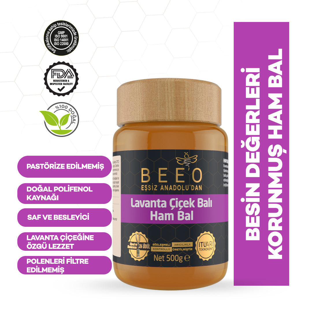 Beeo Lavender Flower Honey Raw Honey 500 g