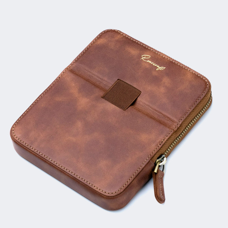 Leather 6 - Slot Zippered Pen Case - EFENDINA PAZAR - Roarcraft - 8356368646474