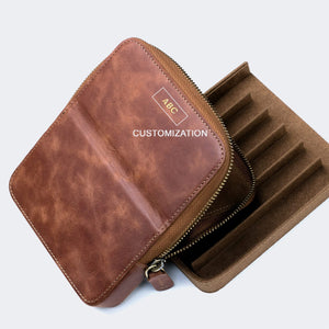 Leather 6 - Slot Zippered Pen Case - EFENDINA PAZAR - Roarcraft - 8356368646474