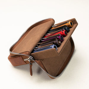 Leather 6 - Slot Zippered Pen Case - EFENDINA PAZAR - Roarcraft - 8356368646474