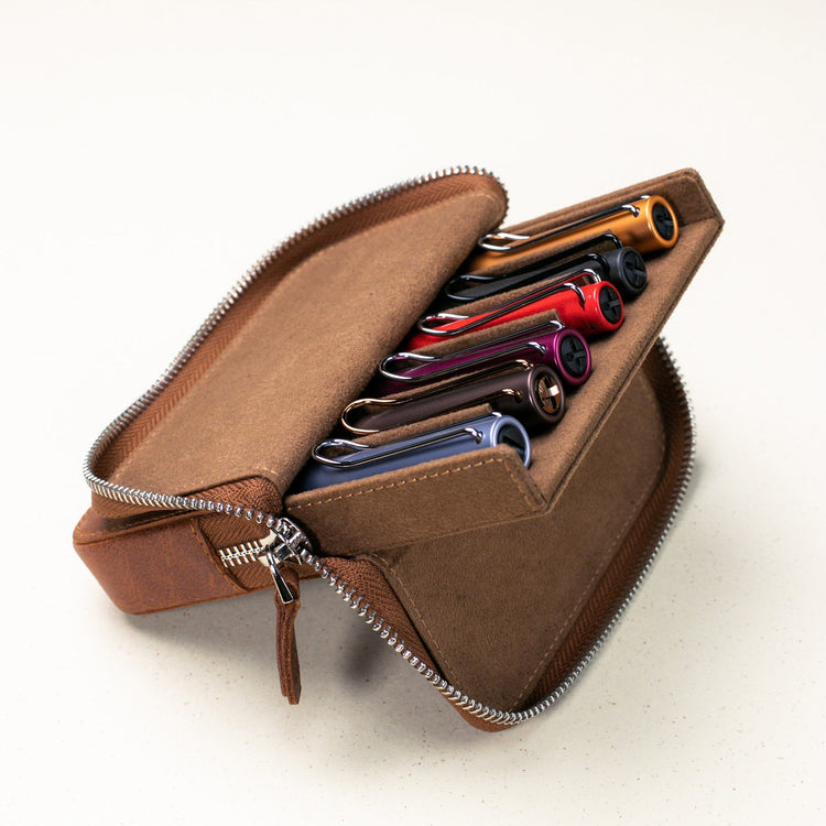 Leather 6 - Slot Zippered Pen Case - EFENDINA PAZAR - Roarcraft - 8356368646474