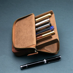 Leather 6 - Slot Zippered Pen Case - EFENDINA PAZAR - Roarcraft - 8356368646474