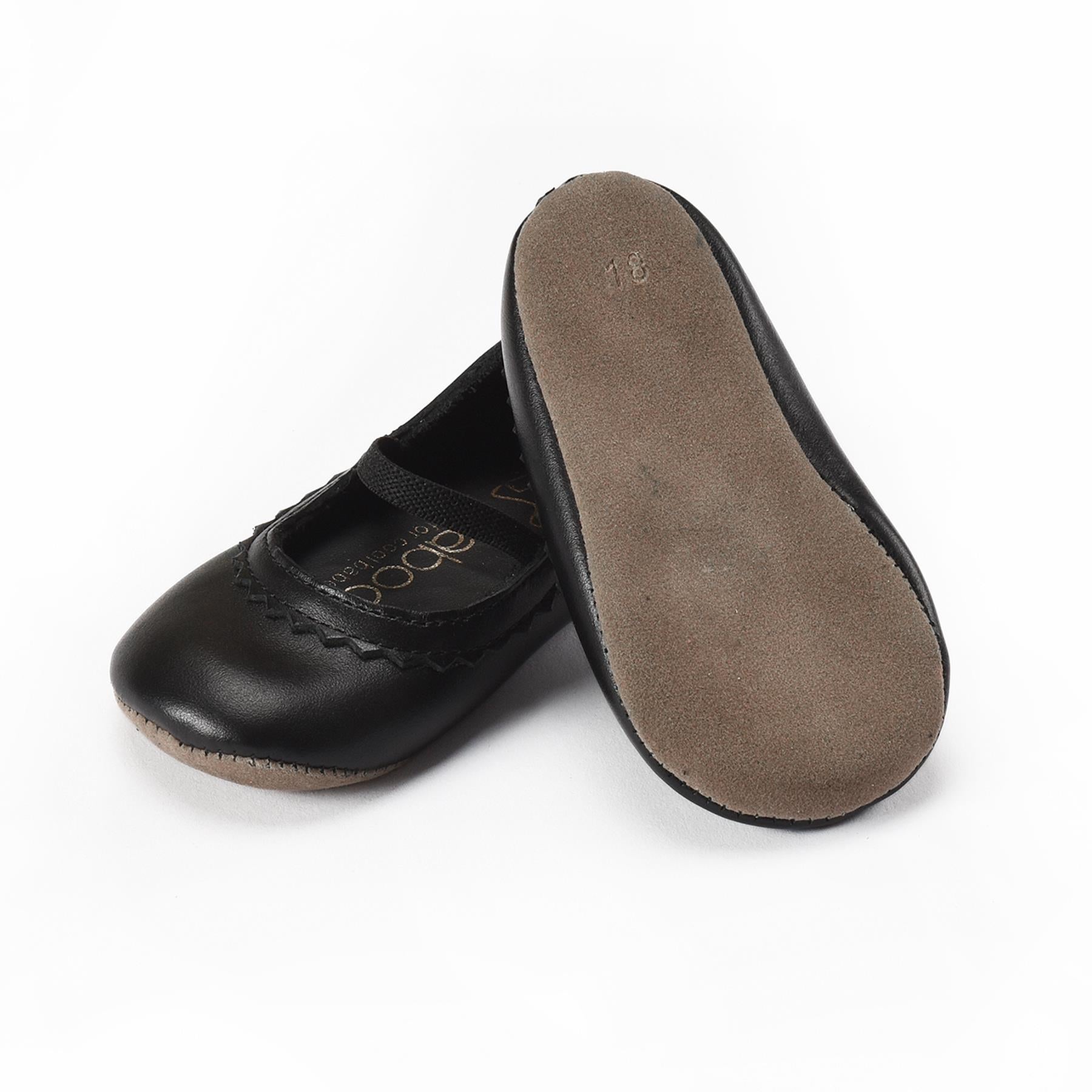 Leather Baby Booties Black - EFENDINA PAZAR - BABOO - 8691810001558