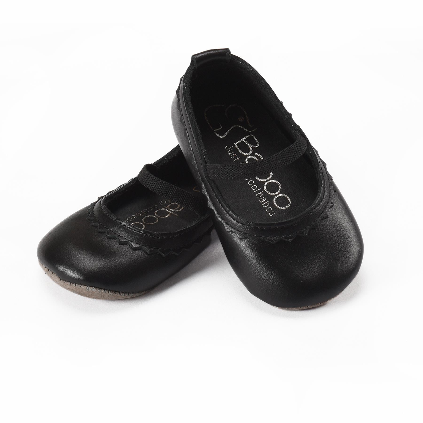 Leather Baby Booties Black - EFENDINA PAZAR - BABOO - 8691810001558