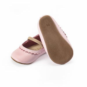 Leather Baby Booties Pink - EFENDINA PAZAR - BABOO - 8691810001442