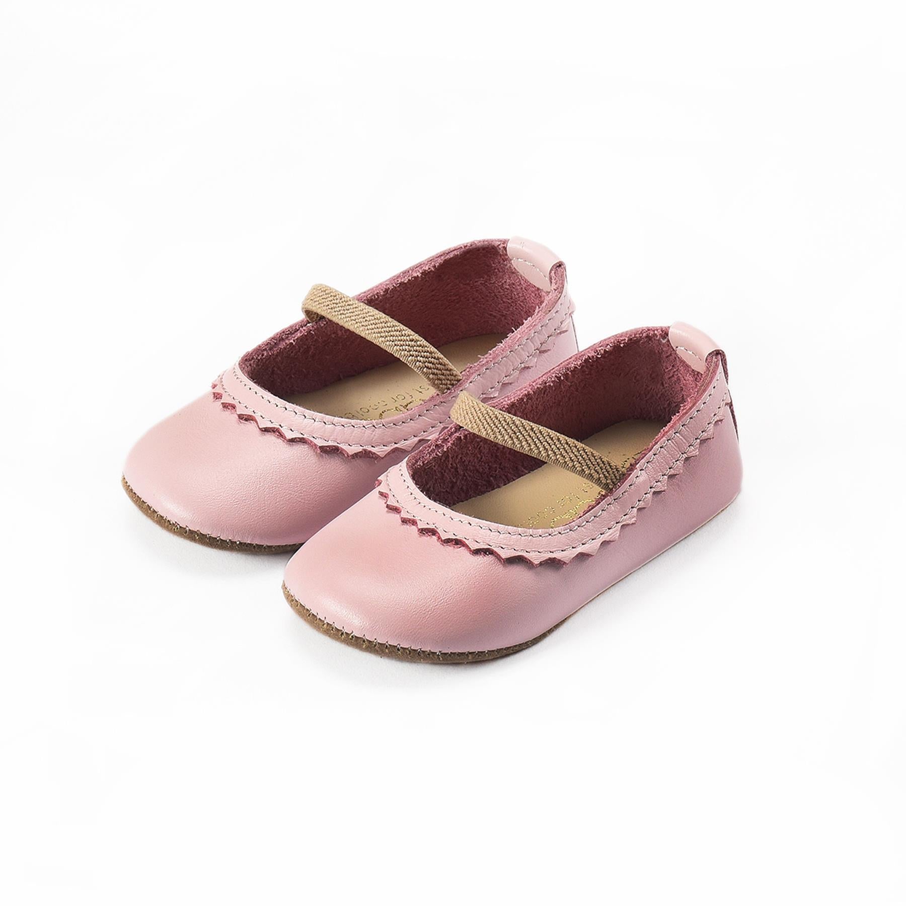 Leather Baby Booties Pink - EFENDINA PAZAR - BABOO - 8691810001442