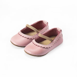 Leather Baby Booties Pink - EFENDINA PAZAR - BABOO - 8691810001442