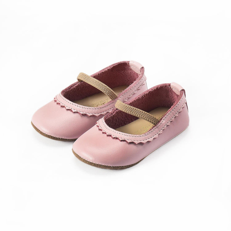 Leather Baby Booties Pink - EFENDINA PAZAR - BABOO - 8691810001442
