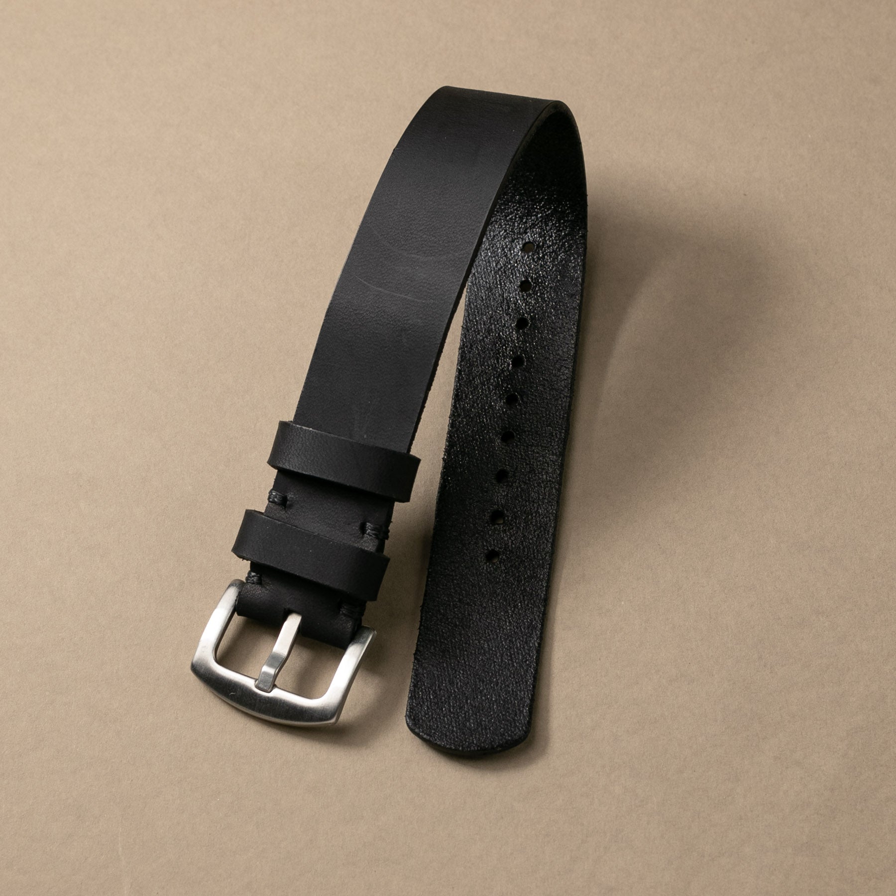 Military Style Leather Watch Strap
