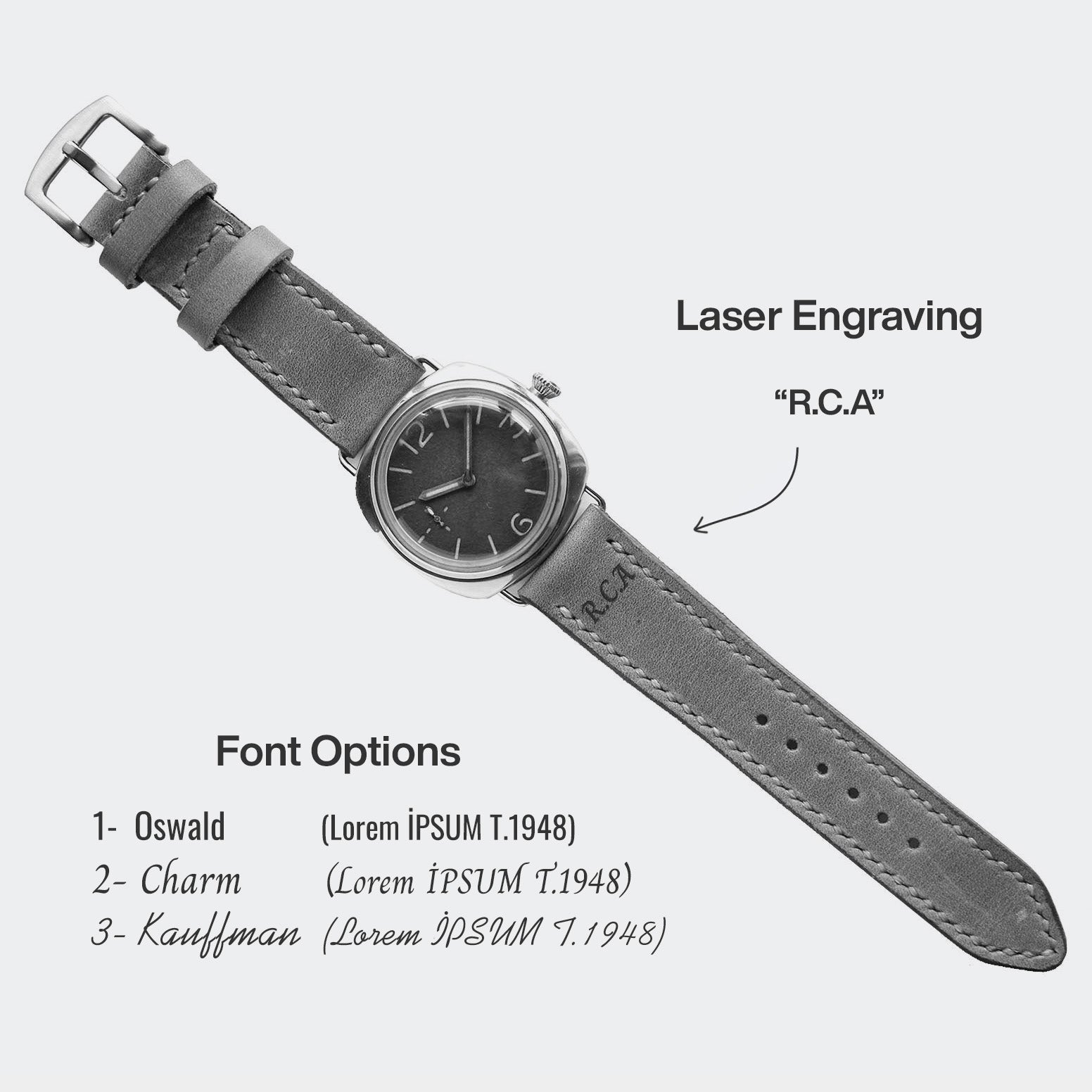 Custom Made Veg-Tan Leather Watch Strap - Mocha