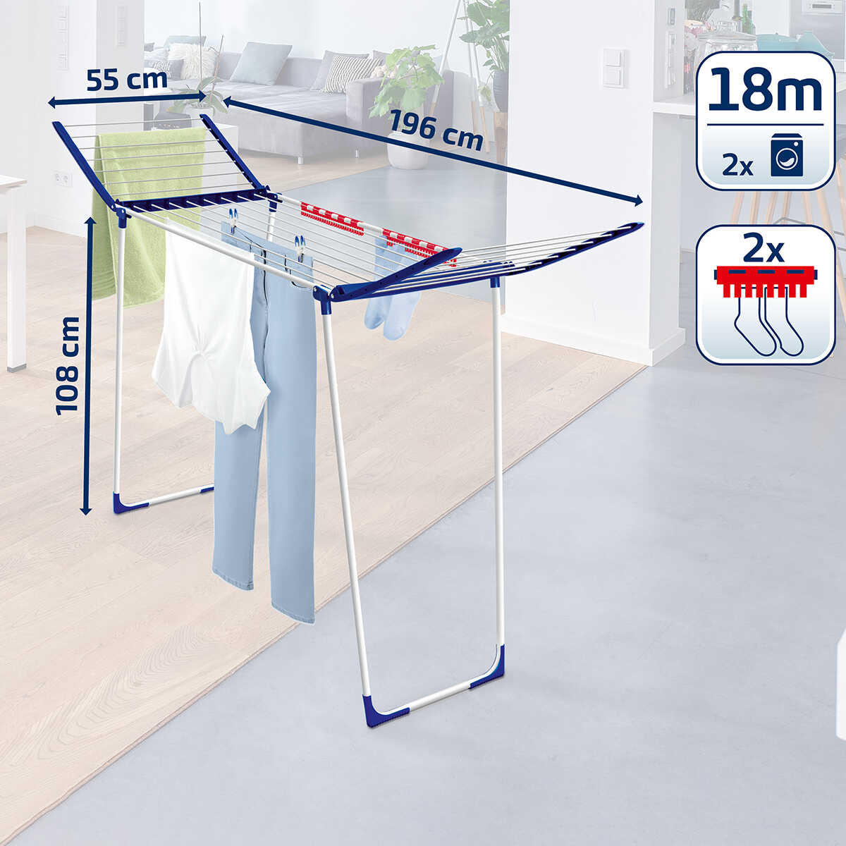 Leifheit Solid Maxx Pegasus Clothes Dryer 180 - EFENDINA PAZAR - LEIFHEIT - 4006501816504