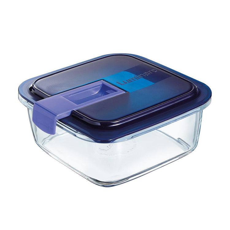 Luminarc Temp Easy Box Square 122 CC Blue Cover - EFENDINA PAZAR - LUMINARC - 0883314781199