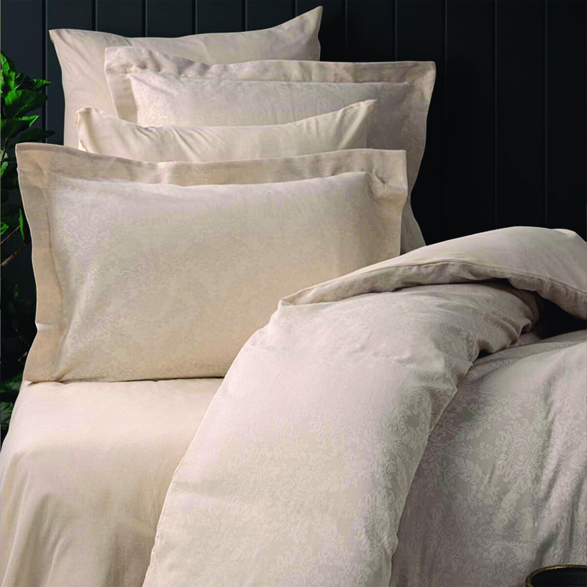 Jaeger Lyocell Cream Double Duvet Cover Set