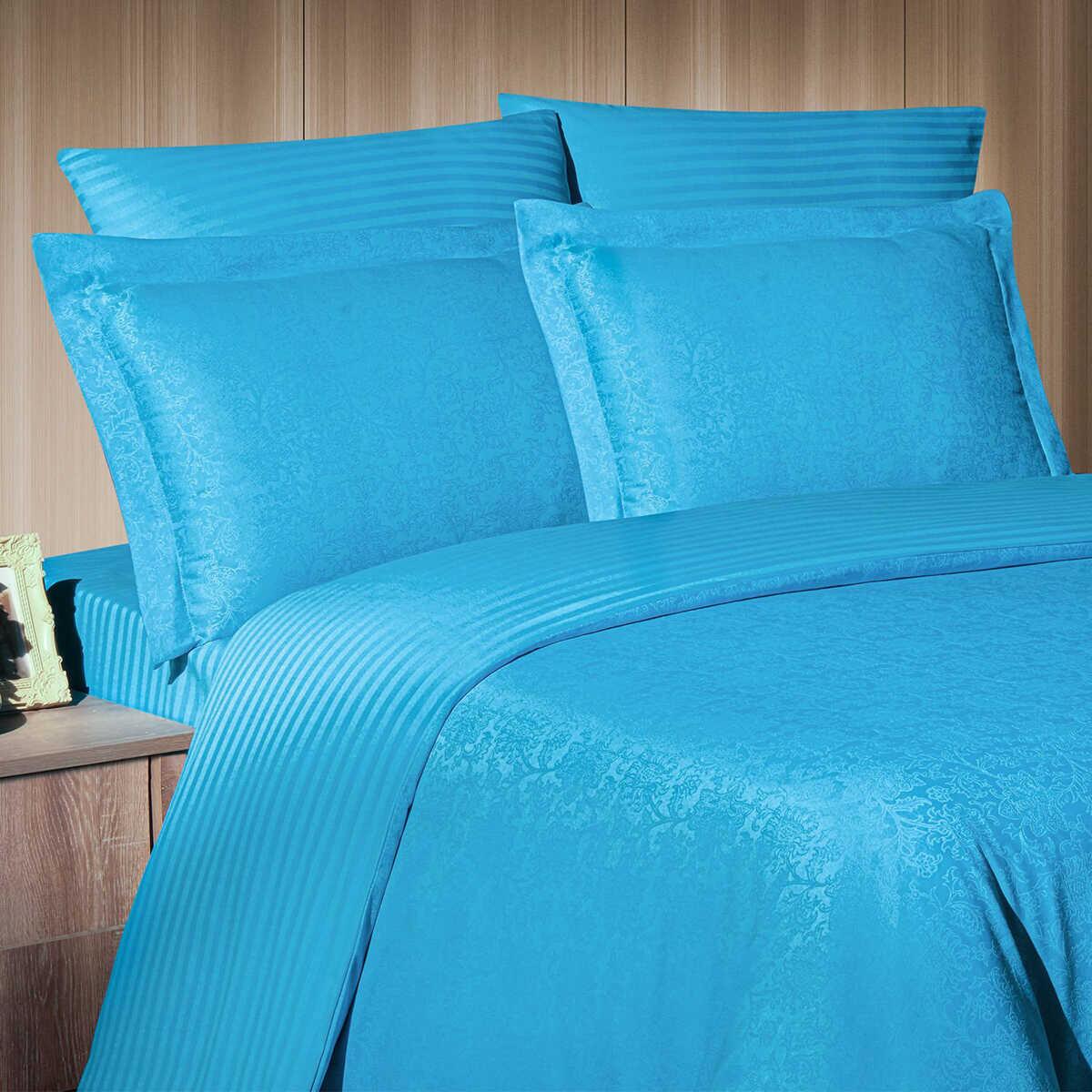 Maxstyle Jacquard Reyka Turquoise Double Duvet Cover Set