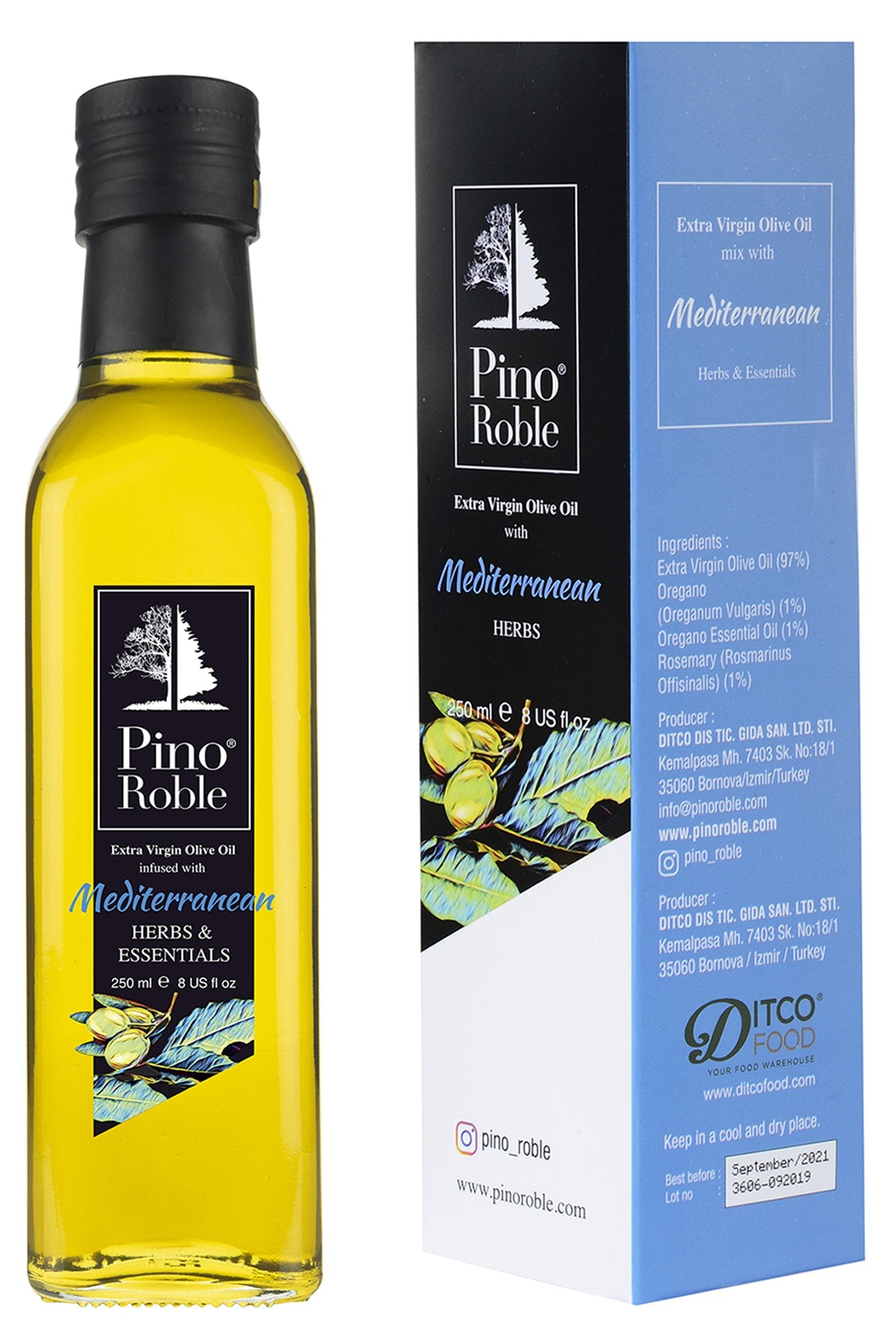 PinoRoble Extra Virgin Olive Oil Infused with Rosemary 8 fl Oz