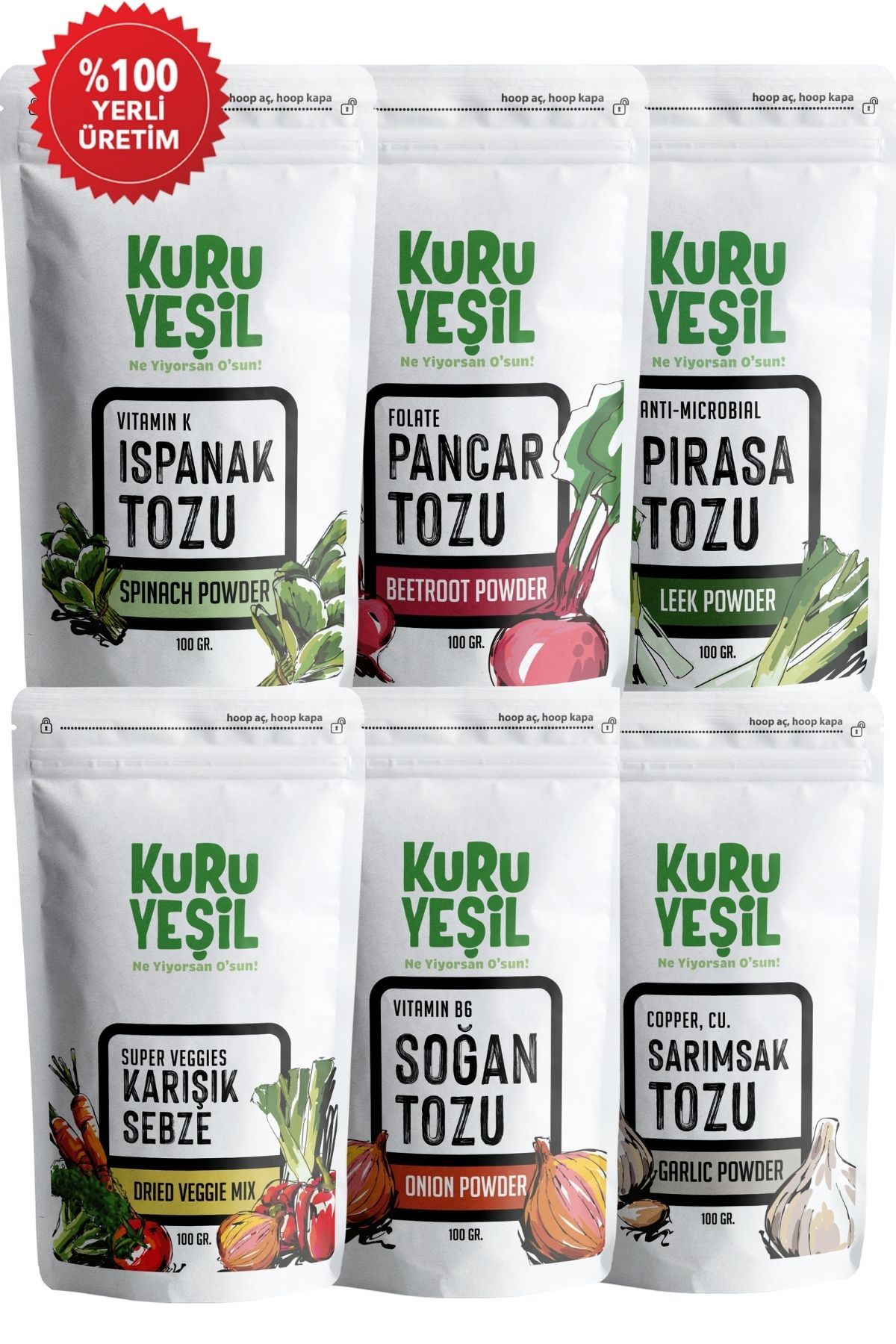 Kuru Yeşil Mega Dry Vegetable Powder Package 600 g