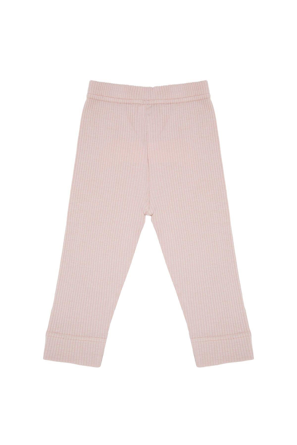 Modal Fabric Baby and Children Trousers Leggings Pink - EFENDINA PAZAR - BABOO - 8682291511773