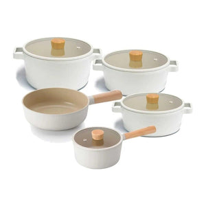 Neoflam Fika 9 Piece Pot and Pan Set Beige - EFENDINA PAZAR - NEOFLAM - 8806179672534
