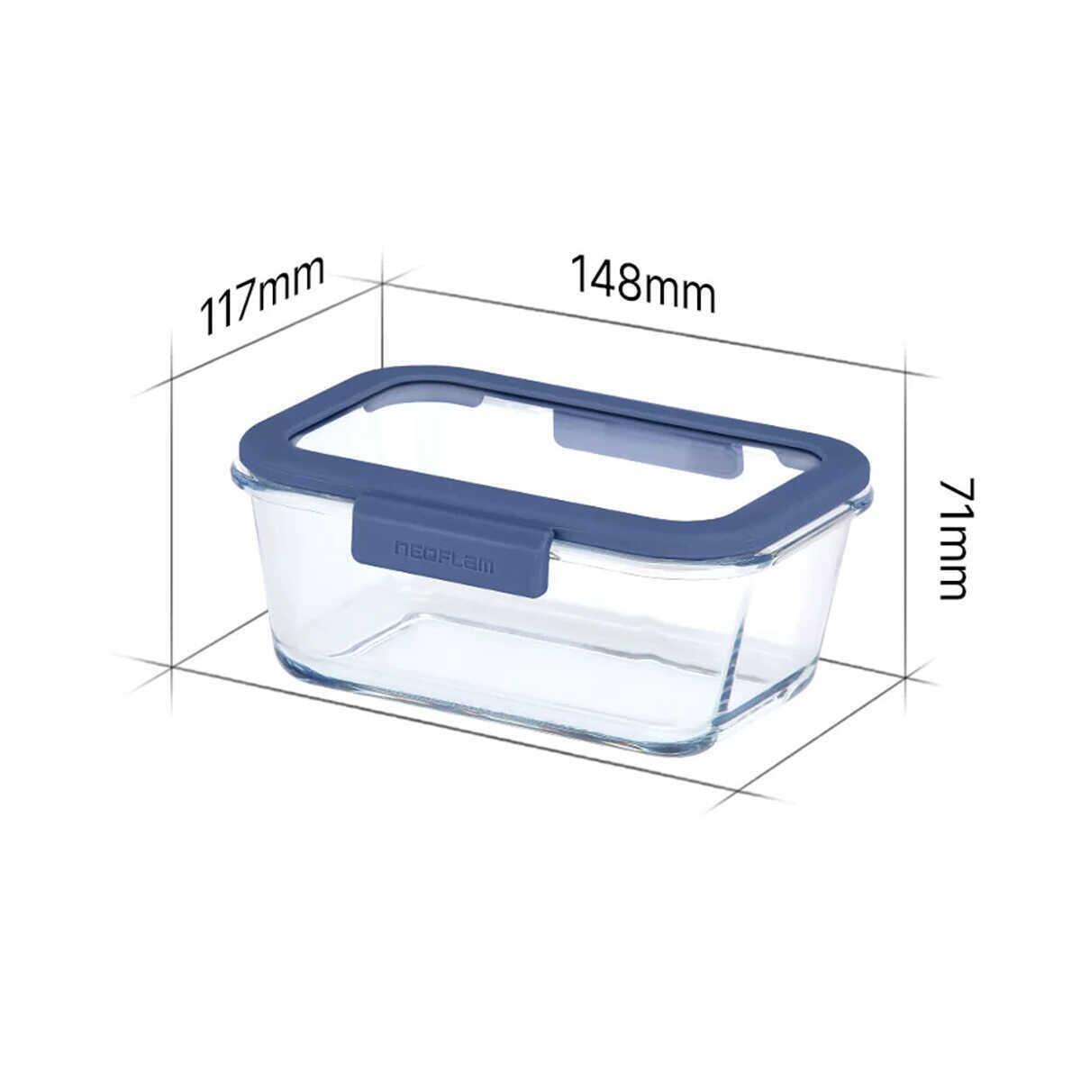 Neoflam Fika Glace Glass Storage Container Blue 460 ml - EFENDINA PAZAR - NEOFLAM - 8809358916092