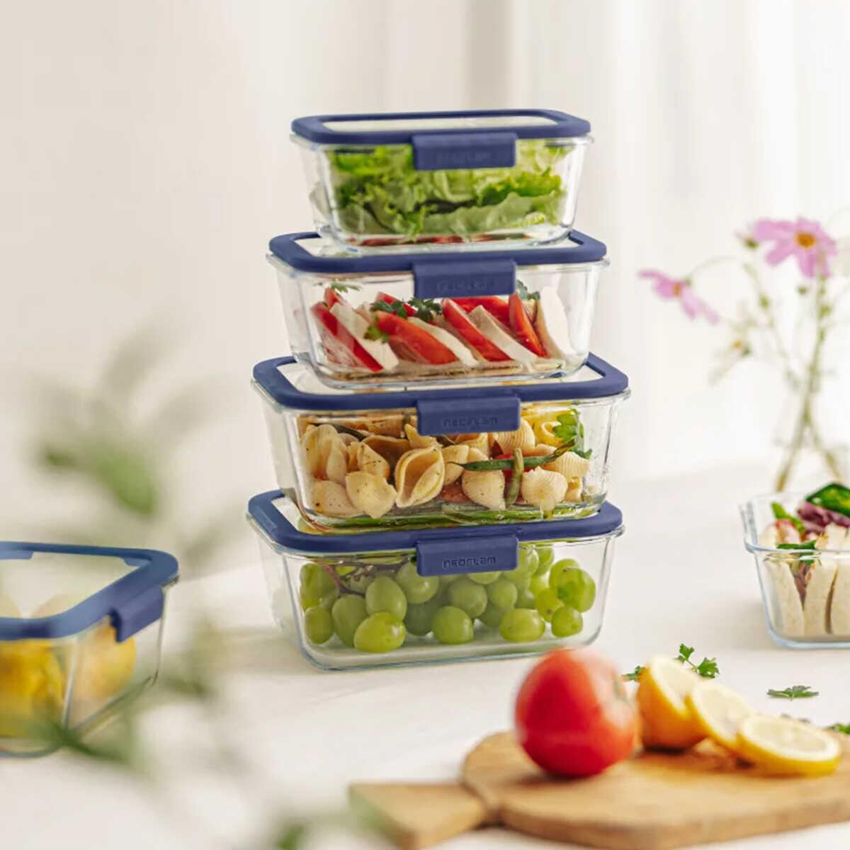 Neoflam Fika Glace Glass Storage Container Blue 800 ml - EFENDINA PAZAR - NEOFLAM - 8809358916108