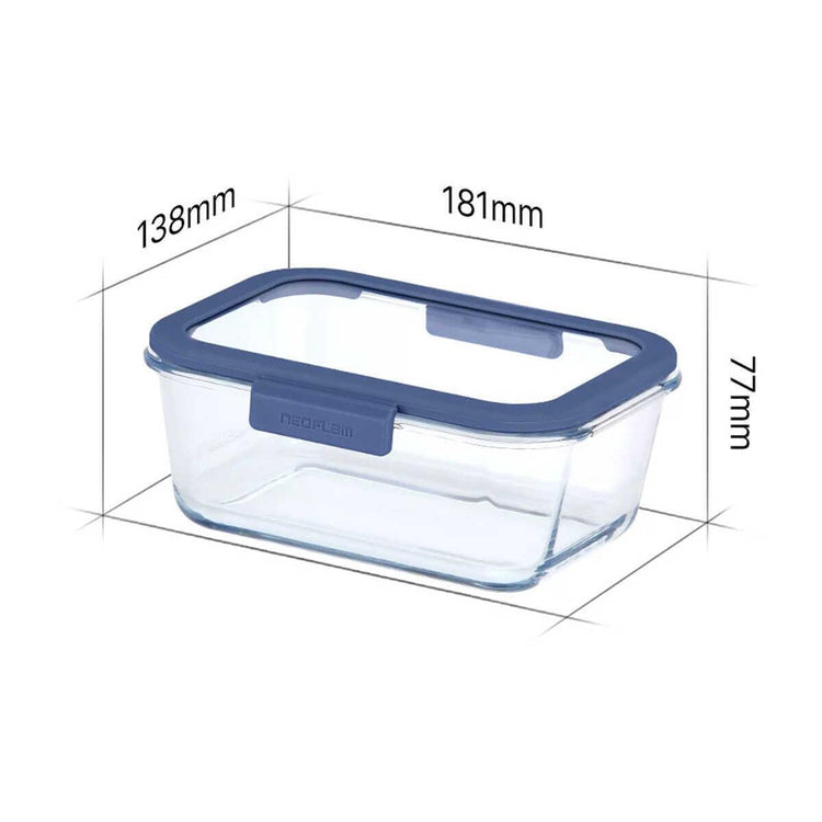 Neoflam Fika Glace Glass Storage Container Blue 800 ml - EFENDINA PAZAR - NEOFLAM - 8809358916108