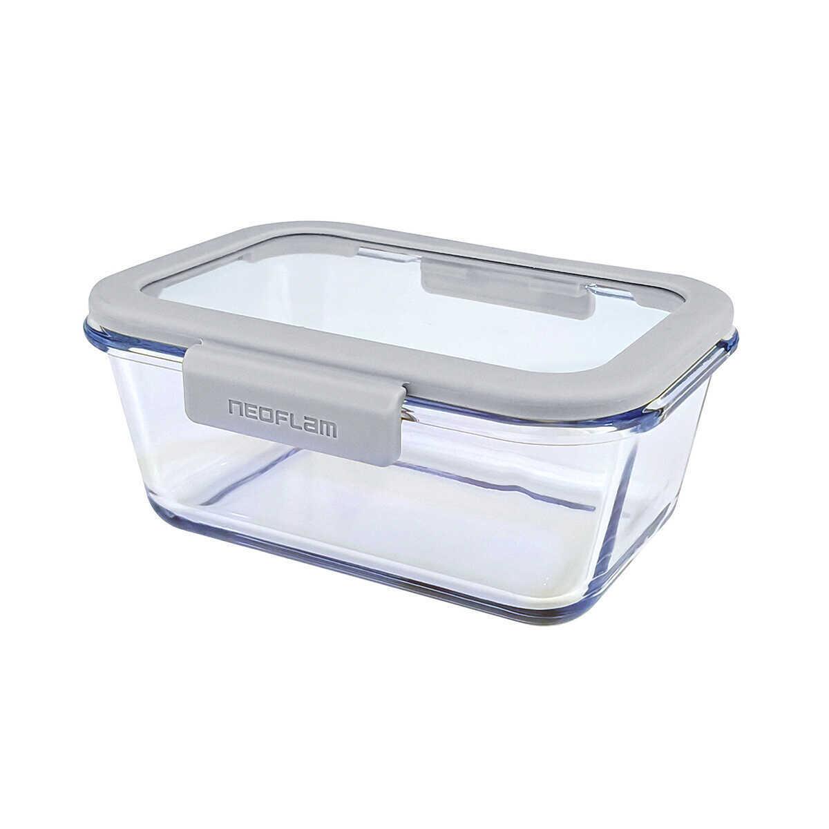 Neoflam Fika Glace Gray Rectangular Storage Container 1200 ml - EFENDINA PAZAR - NEOFLAM - 8809358916078