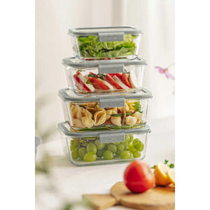 Neoflam Fika Glace Gray Rectangular Storage Container 1900 ml - EFENDINA PAZAR - NEOFLAM - 8809358916085