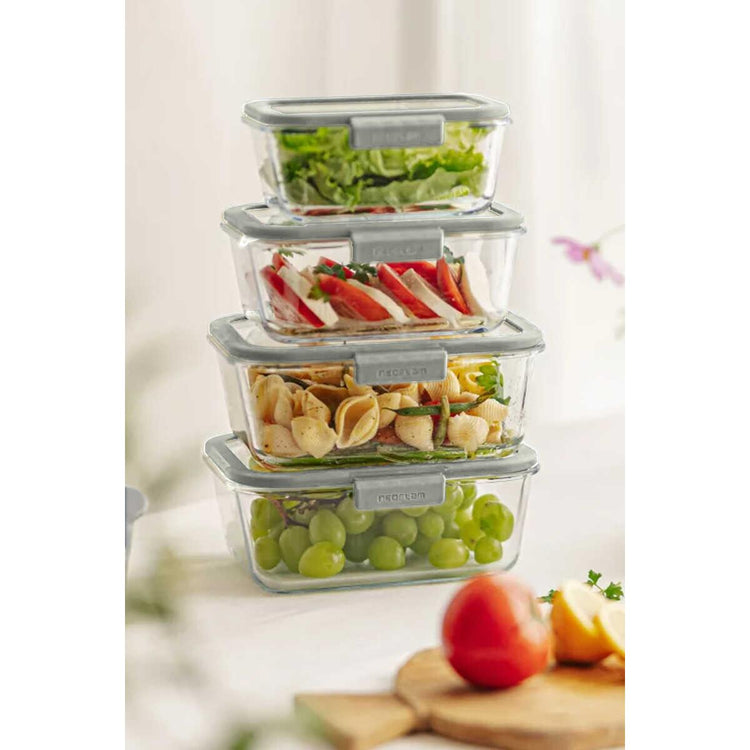 Neoflam Fika Glace Gray Rectangular Storage Container 460 ml - EFENDINA PAZAR - NEOFLAM - 8809358916054