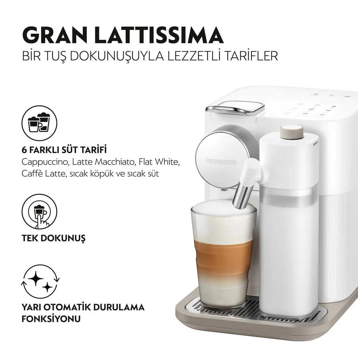 Nespresso Gran Lattissima White Coffee Machine F541 2