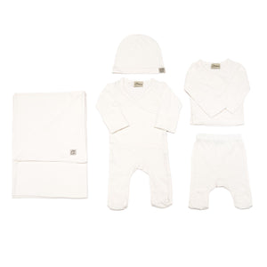 Newborn Organic Cotton Hospital Release Set of 5 Cream - EFENDINA PAZAR - BABOO - 8691810001848