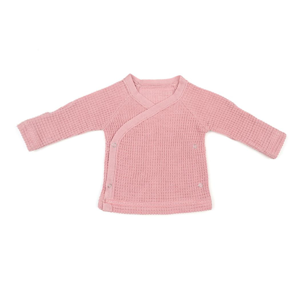 Newborn Waffle Organic Cotton 4 - Piece Hospital Release Set Pink - EFENDINA PAZAR - BABOO - 8682291000741
