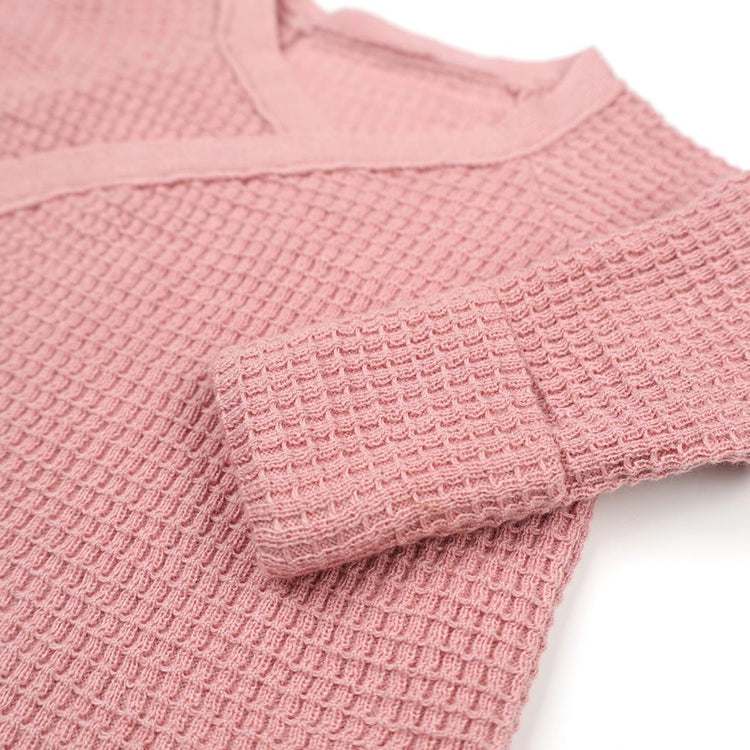 Newborn Waffle Organic Cotton 4 - Piece Hospital Release Set Pink - EFENDINA PAZAR - BABOO - 8682291000741